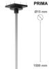Ceiling mount for PRIMA, pin &Oslash;15 mm, with 150 cm column
