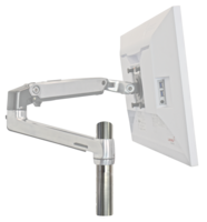 Ergonomische armadapter &Oslash;30 mm, hoogte 85 mm, zilver