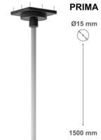 Ceiling mount for PRIMA, pin &Oslash;15 mm, with 150 cm column