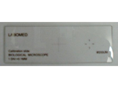 Micrometer Slide, 1mm into 100x parts, X axis scale