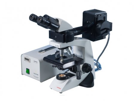 Lx 400 trinokulares Fluoreszenzmikroskop, Halogen 20W