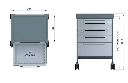 Trolley for Mu microscope (without the microscope)