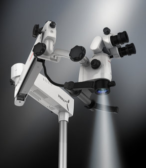 Microscopio B&aacute;sico PRIMA DNT- con soporte m&oacute;vil y brazo corto