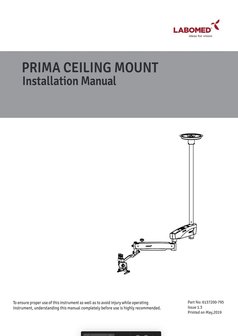 Manual Prima Ceiling mount installation