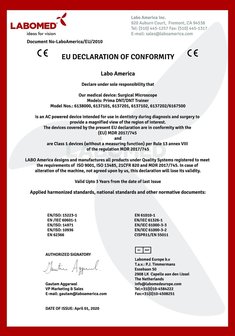 Declaration and RoHS Labomed PRIMA Microscopes