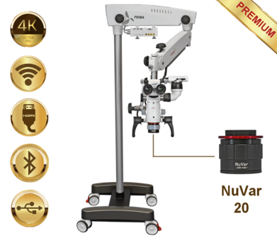 Prima&nbsp;DNT Microscope Premium, mobile stand, NuVar 20, Lumix