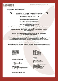 Declaration and RoHS Labomed Prima DNT, DNT trainer