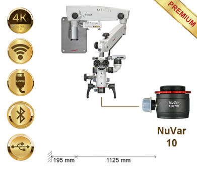 PrimaDNT Microscope Premium, Lang, Wall mount, NuVar 10