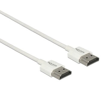 HDMI - HDMI-kabel, 3 m, slanke kabel, wit