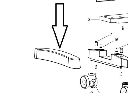 Cover, left or right,  H-base with magnet