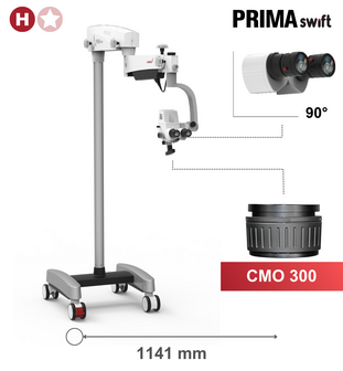 Prima Swift, floor, CMO 300 mm, Over The Shoulder, 90&ordm; degree head