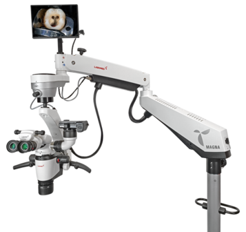 Magna FL microscope with floor mount