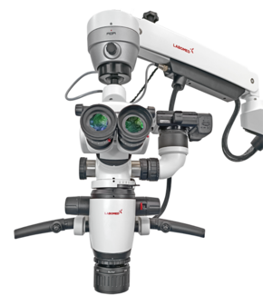 Magna FL microscope with floor mount
