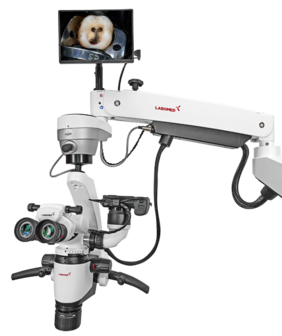 Magna FL microscope with floor mount