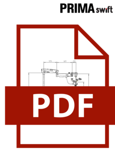 PRIMA swift technische tekening van de lange ophangarm