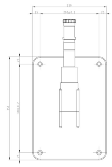 Wandbeugel voor Prima-serie, verticale montage, extra lang