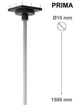 Ceiling mount for PRIMA, pin &Oslash;15 mm, with 150 cm column