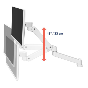 Flexibele monitorarm, wit