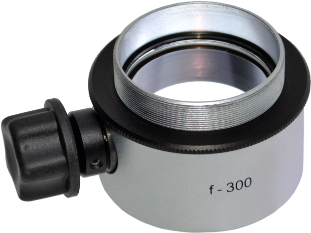 Objective lens WD=300mm with focusing mechanism and sterilizable cap