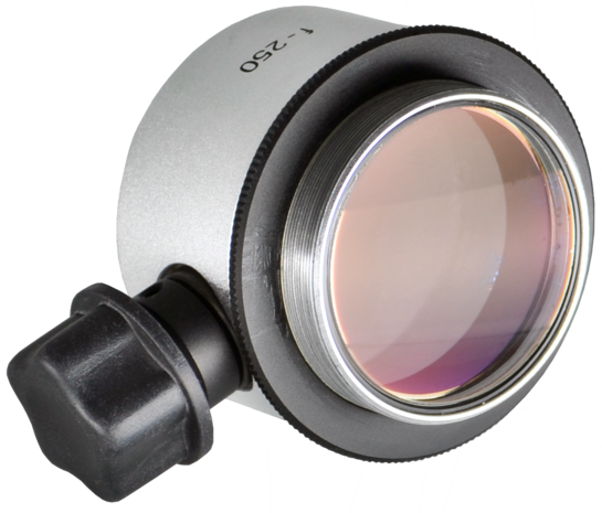 Objective lens WD=250mm with focusing mechanism and sterilizable cap