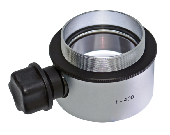 Objective lens WD=400mm with focusing mechanism and sterilizable cap