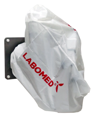 Cubierta antipolvo blanca con logo Labomed para microscopio Prima DNT