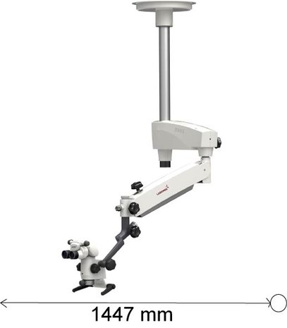 Microscopio PRIMA DNT con montaje a techo, con brazo largo