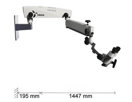 Microscopio PRIMA ORL , montaje a pared, brazo largo