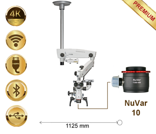 PrimaDNT Microscope Premium, Ceiling mount, NuVar 10
