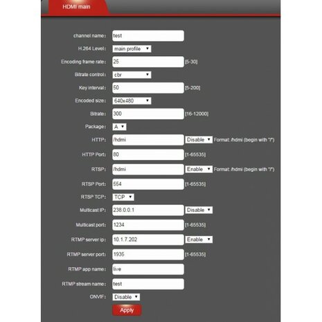 Codificador de video Digicast Plus HDMI a IP transmisión en vivo