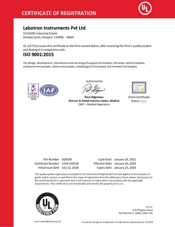 ISO 9001, 13485 and FDA