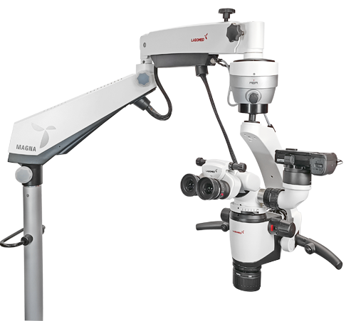 Magna FL microscope with floor mount