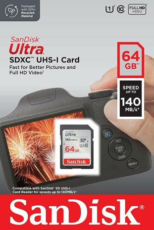 SanDisk Ultra 64GB SDXC UHS-I Kaart
