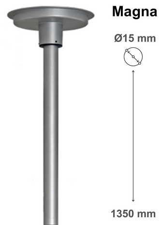 Ceiling mount for Magna, pin &Oslash;15 mm, with 135 cm column