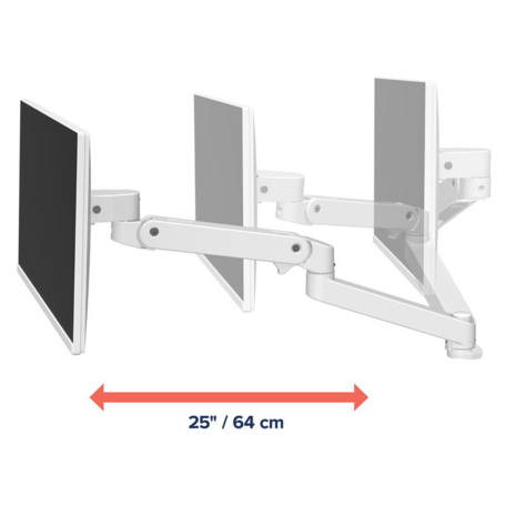 Flexibele monitorarm, wit