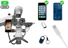 Phonecharger with cable for USB-C & iPhone, complete with remote