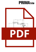 PRIMA lite technische tekening van de lange ophangarm